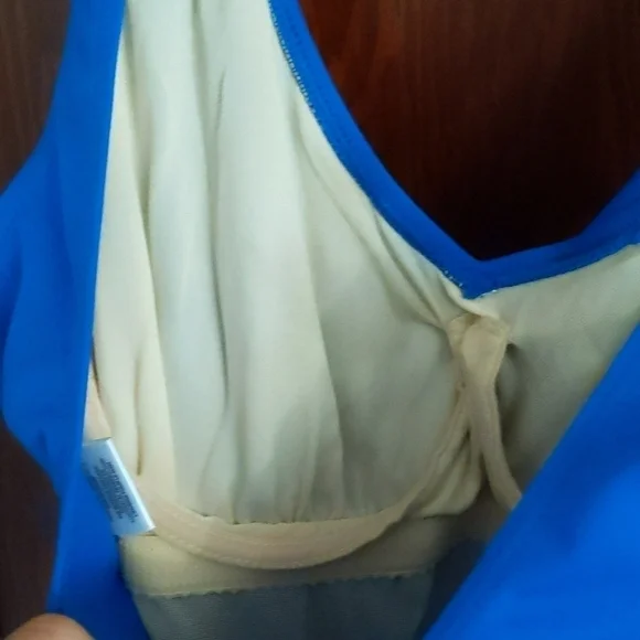 Roxanne Blue Cinch Waist Middle One Piece Swimsuit Size 10/ 34D - Picture 11 of 12